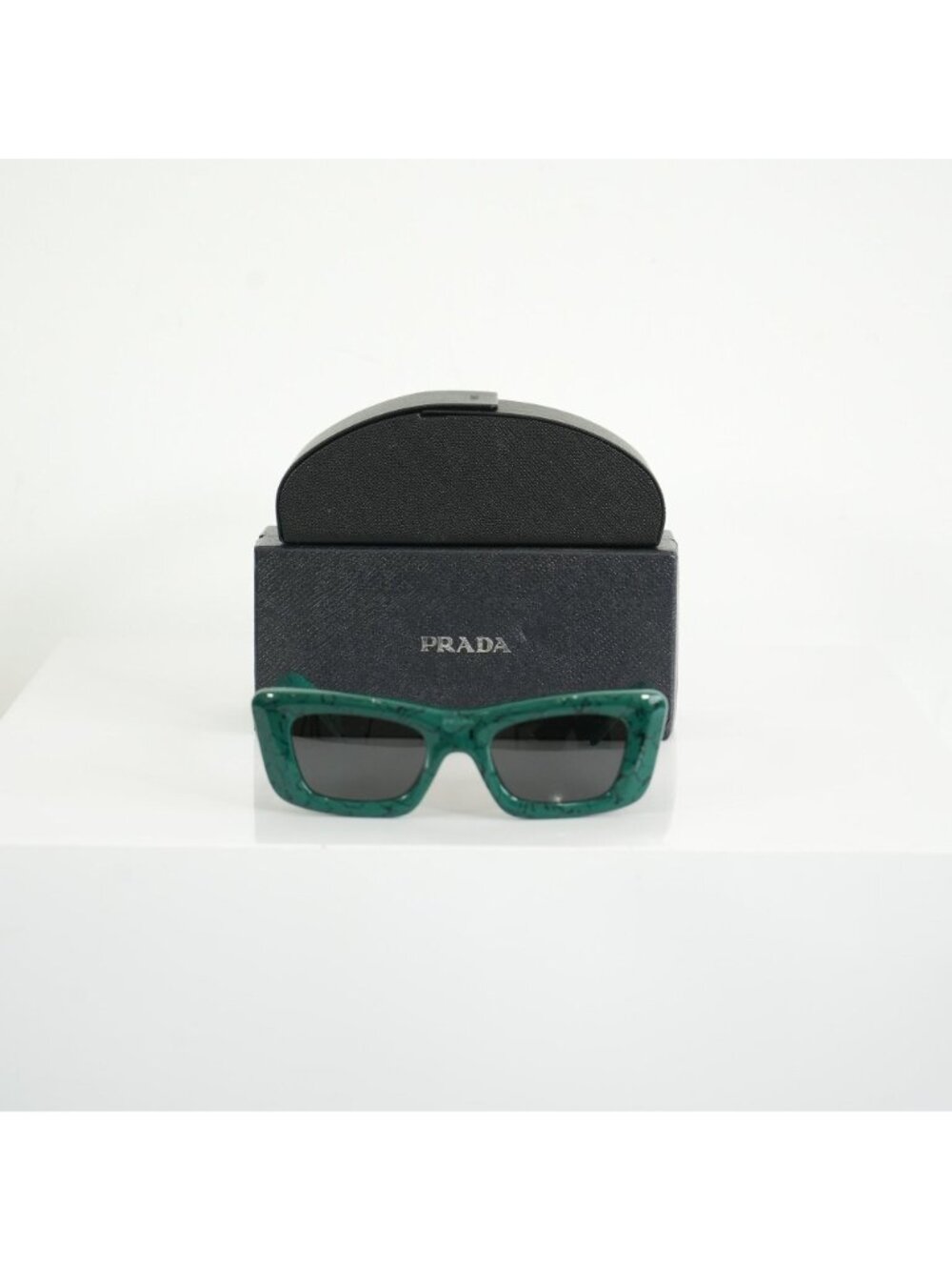 Prada SPR 13Z Green Marble Acetate Finish Sunglasses FULL SET - Picture 4 of 11